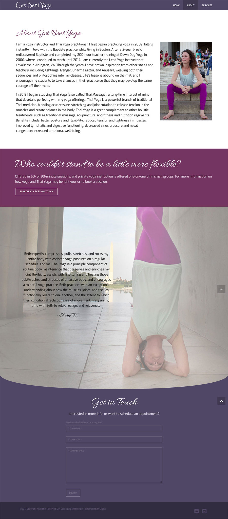 Get Bent Yoga Website Design