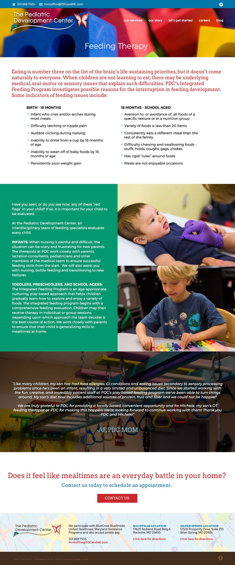 The Pediatric Development Center Website Design
